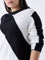 Gia Black Colour-Blocked Knit-Textured Sweater