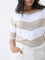 Gia Beige Striped Knitted Top