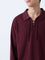 ETA Maroon Knitted Relaxed-Fit Cotton-Blend Sweater