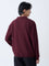 ETA Maroon Knitted Relaxed-Fit Cotton-Blend Sweater
