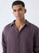 ETA Purple Crinkle-Textured Relaxed-Fit Cotton Shirt