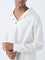ETA Off-White Solid Relaxed-Fit Cotton-Blend Hooded Shirt