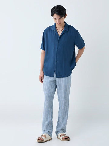 ETA Teal Solid Relaxed-Fit Shirt