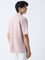 ETA Light Pink Self Relaxed-Fit Cotton-Blend Polo T-Shirt