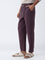 ETA Dark Purple Solid Relaxed-Fit Mid-Rise Cotton Chinos