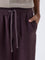 ETA Dark Purple Solid Relaxed-Fit Mid-Rise Cotton Chinos