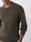 Ascot Olive Knit-Textured Relaxed-Fit Cotton Polo Sweater