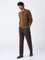 Ascot Tan Knit-Textured Relaxed-Fit Cotton Polo Sweater
