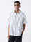 ETA White Striped Relaxed-Fit Cotton Shirt