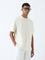 ETA Off-White Self-Textured Relaxed-Fit Cotton-Blend T-Shirt