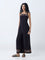 Bombay Paisley Black Embroidered Jumpsuit