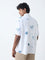 Ascot White Floral Design Relaxed-Fit Shirt
