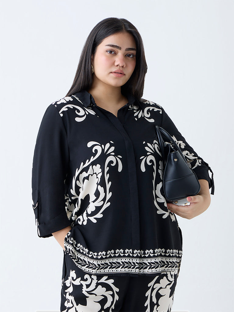 Gia Black Baroque-Inspired Shirt
