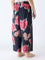 Diza Black Floral Pattern Pants