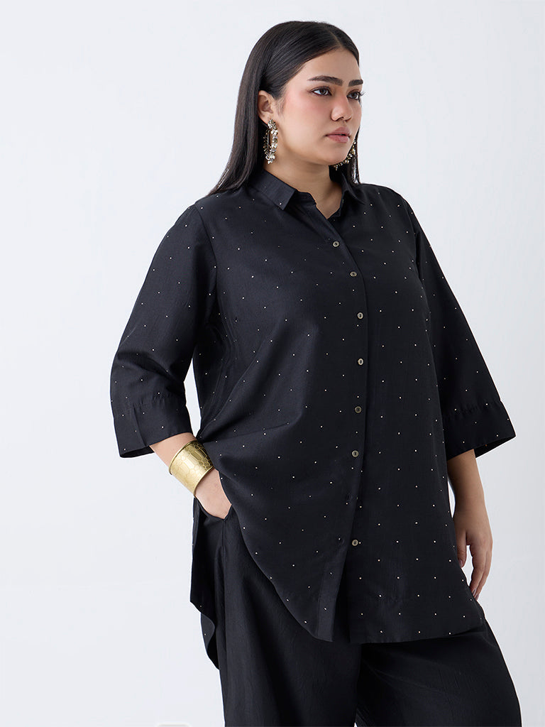 Diza Black Embellished Tunic