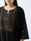 Diza Black Printed Straight Cotton Kurta
