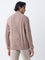 Ascot Beige Relaxed Fit Cotton Three-Quarter Zip Sweater