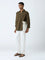 ETA Olive Solid Relaxed-Fit Cotton-Blend Shirt