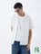 ETA White Embroidered Relaxed-Fit Cotton Shirt