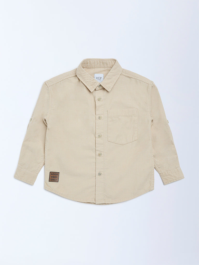 HOP Kids Light Beige Cotton Shirt