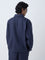 Ascot Indigo Solid Relaxed-Fit Linen Jacket