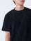 ETA Black Textured Relaxed-Fit Cotton-Blend T-Shirt