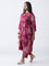 Diza Plum Floral Pattern Palazzos