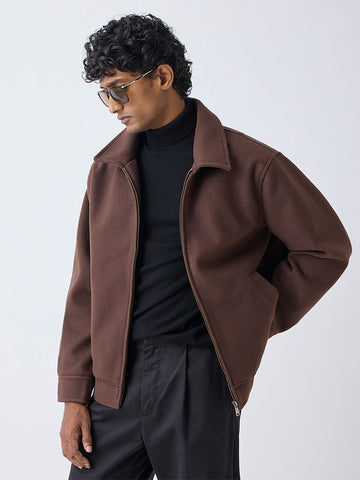 Ascot Dark Brown Relaxed-Fit Suede Jacket