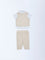 HOP Baby Beige Cotton Waistcoat, Shirt and Pants Set