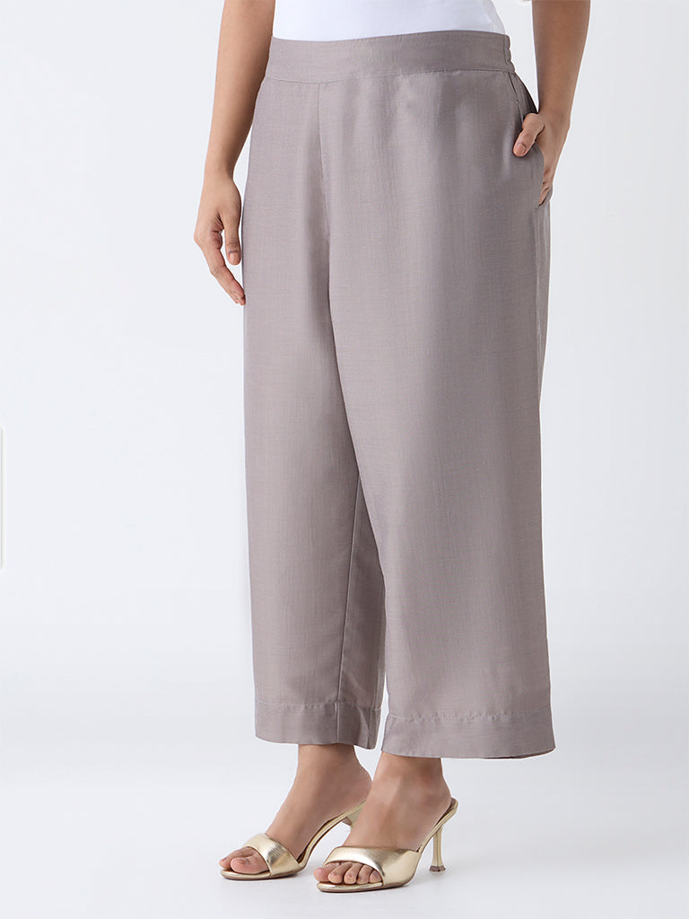 Diza Taupe Solid Pants