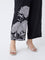 Diza Black Floral Design Ethnic Pants