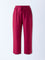 Gia Magenta Solid High-Rise Pants