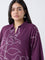 Diza Plum Floral Design Tunic