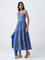 Bombay Paisley Blue Floral Cotton Tiered Dress with Jacket
