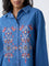 Bombay Paisley Blue Embroidered Denim Shirt
