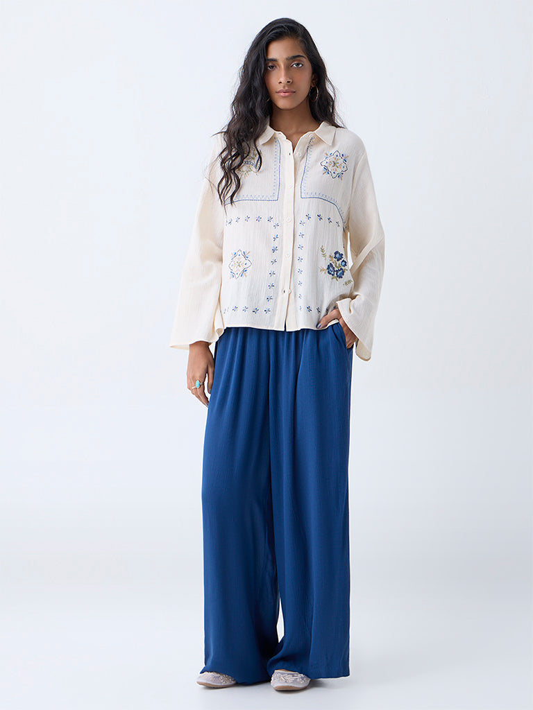 Bombay Paisley Cream Floral Embroidered Shirt