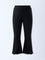 Gia Black Bootcut High-Rise Trousers