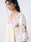 Bombay Paisley Off-White Cotton-Blend A-Line Dress