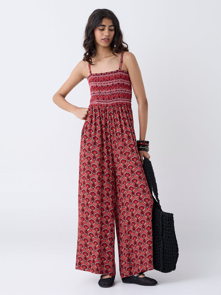 Bombay Paisley Red Printed Jumpsuit
