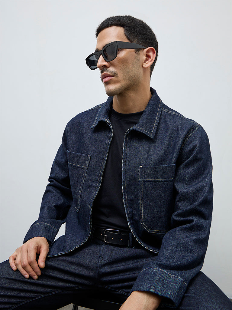 Ascot Blue Relaxed-Fit Denim Jacket