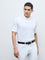 Ascot White Textured Relaxed-Fit Cotton T-Shirt