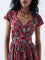Bombay Paisley Red Floral Pattern Cotton A-Line Dress