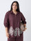 Gia Dark Brown Embroidered Shirt