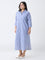 Gia Blue Striped Cotton Shirt Dress