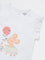 HOP Baby Girls White Printed Cotton Top