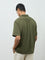 ETA Olive Textured Relaxed-Fit Cotton Shirt