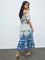 Bombay Paisley Off-White Floral Cotton Tiered Dress