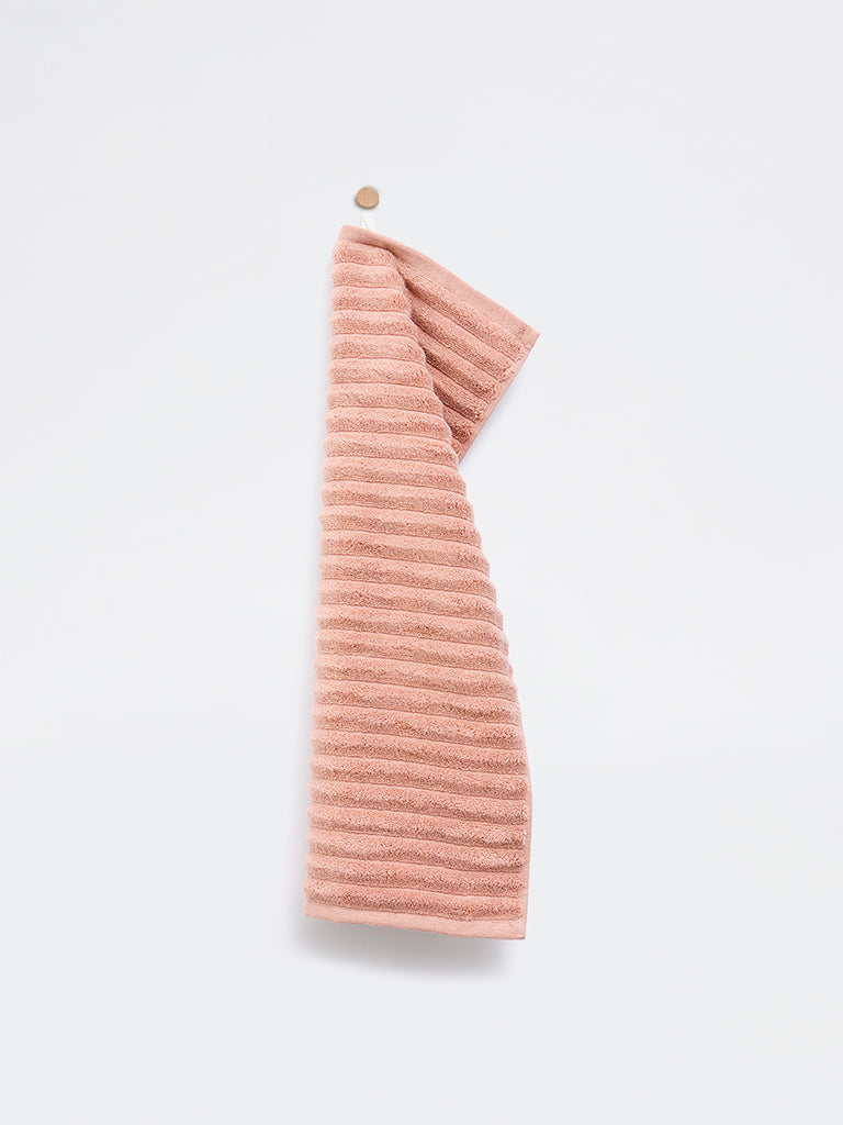 Westside Home Pink Self-Striped Hand Towel