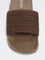 SOLEPLAY Dark Brown Knit-Textured Pool Slides