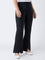 Gia Black Pinstriped High-Rise Bootcut Trousers